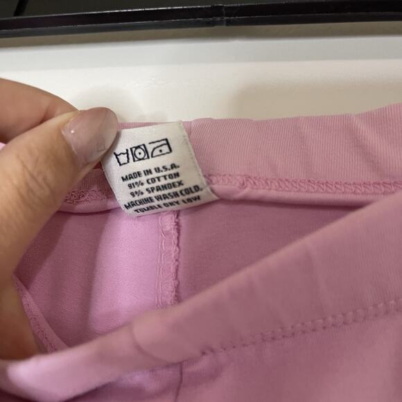 NWOT Sporty & Rich slogan-print jersey cycling shorts bubble gum pink size XS - Picture 4 of 5